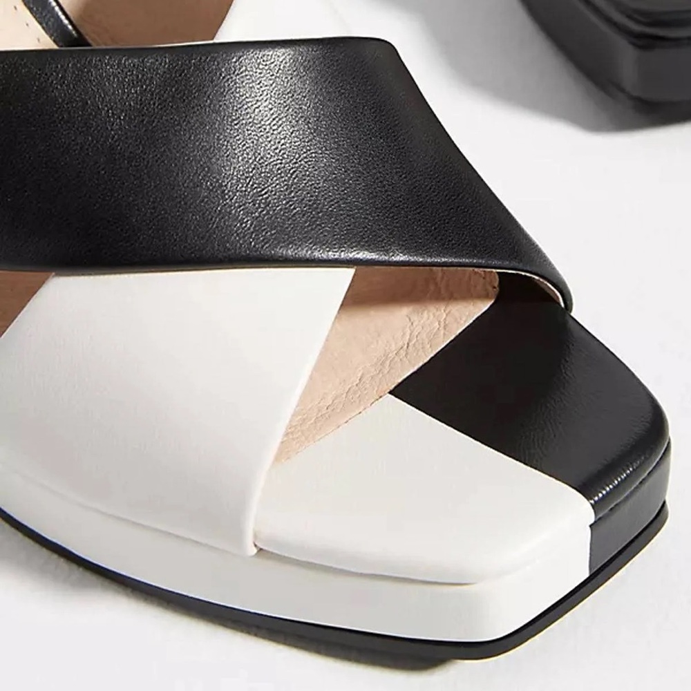 Cecelia New York Wesley Wedge Black & White Size 8.5 - Picture 4 of 10